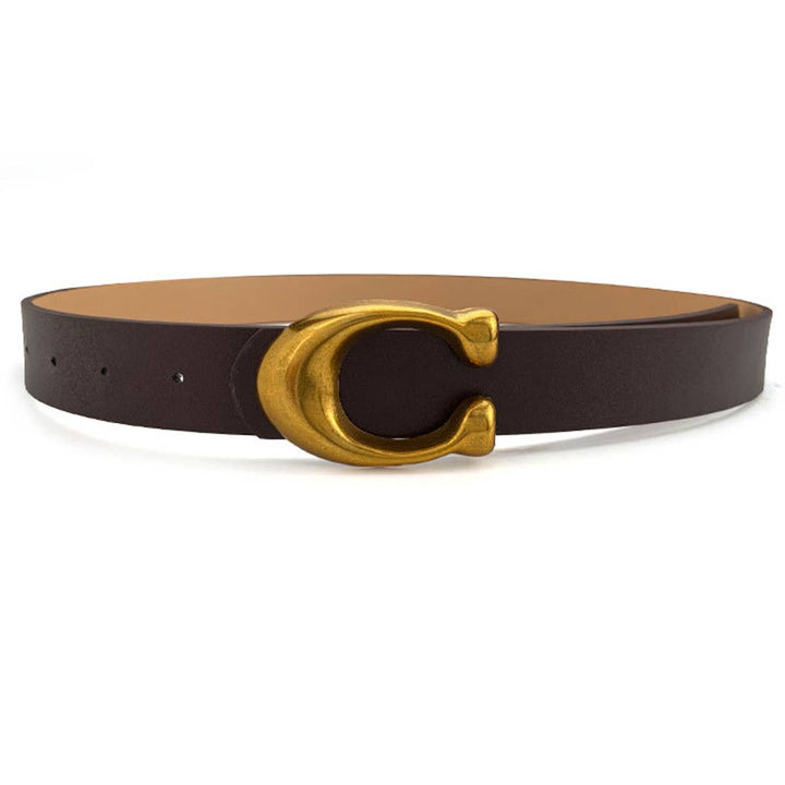 WOMEN FASHION RETRO U-BUCKLE BELT_CWABE0136: Brown / (OS) 1
