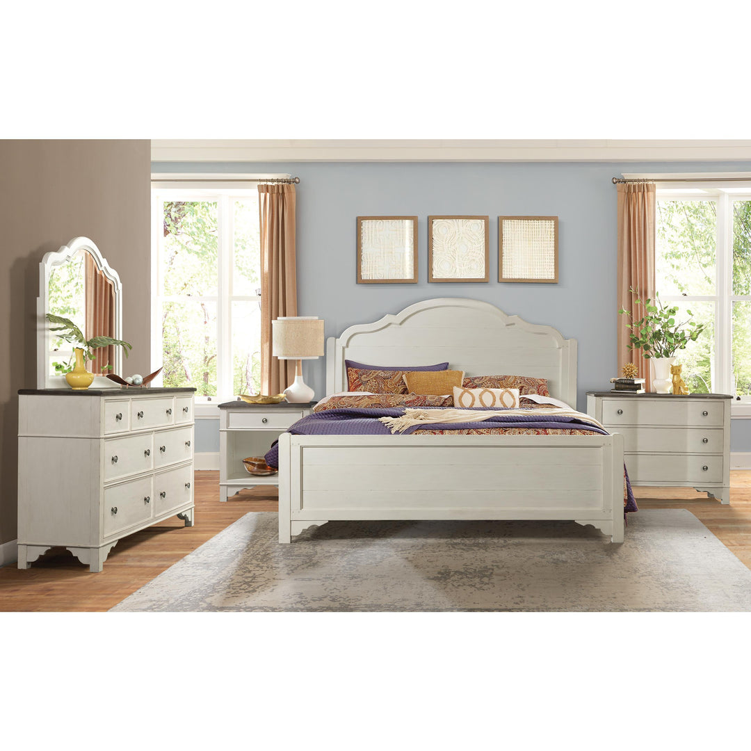 Grand Haven - One Drawer Nightstand - Feathered White / Rich Charcoal
