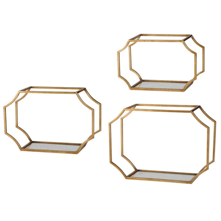 Lindee - Wall Shelves (Set of 3) - Gold