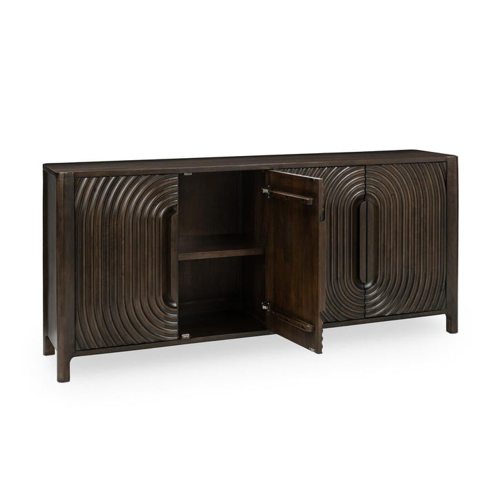 Colson - Mango Wood 4 Door Cabinet - Coffee Brown