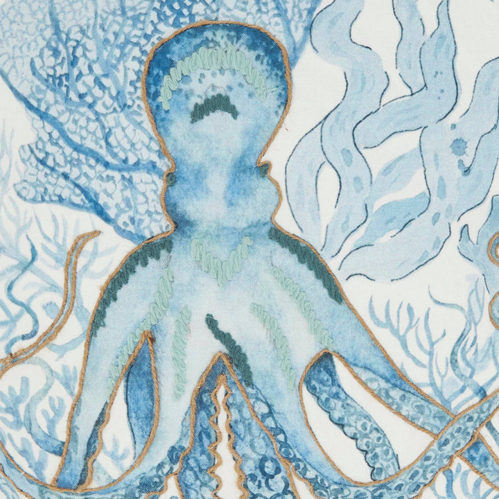 Whimsical Outdoor Octopus Pillow: Navy Blue / Poly Filled / 18"