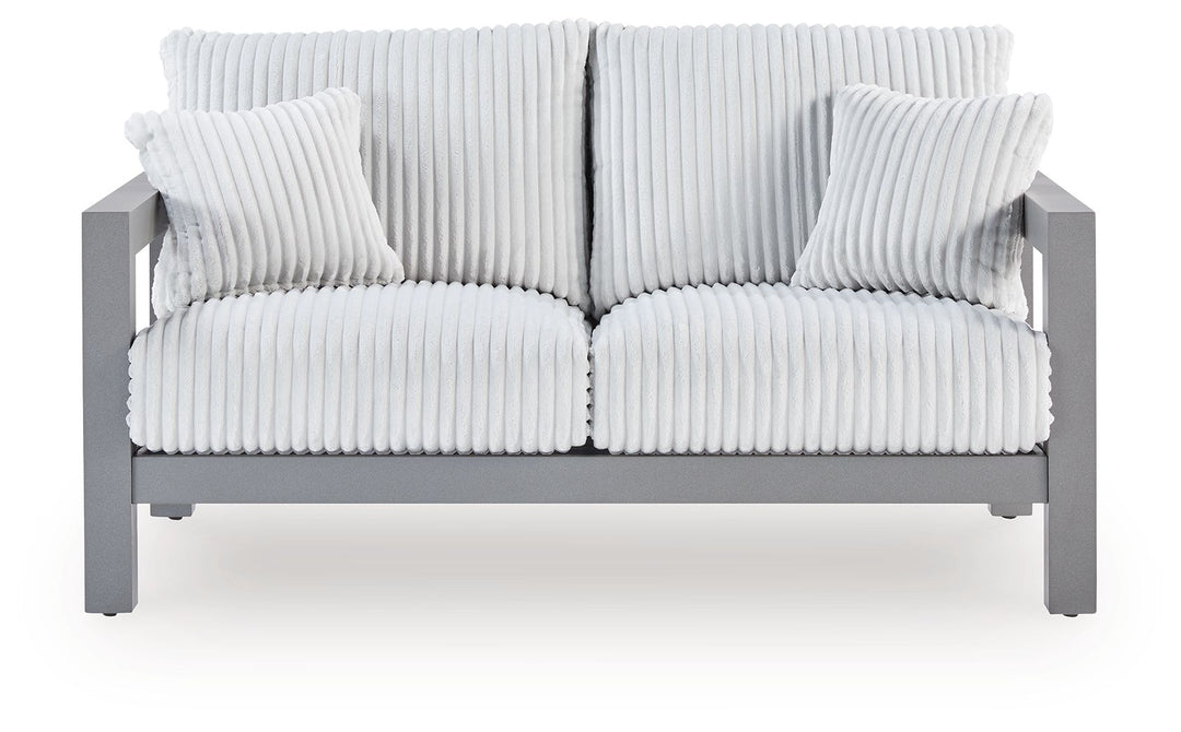 Hurley Park Outdoor Loveseat with Cushion - Gray
