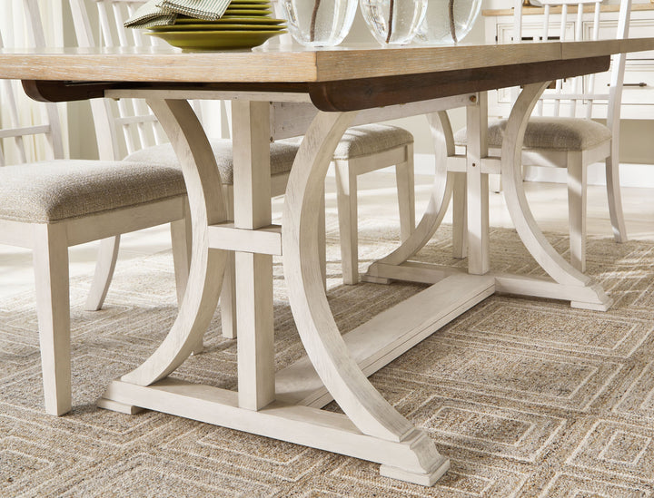 Shaybrock - Antique White / Brown - Rectangular Dining Room Extension Table