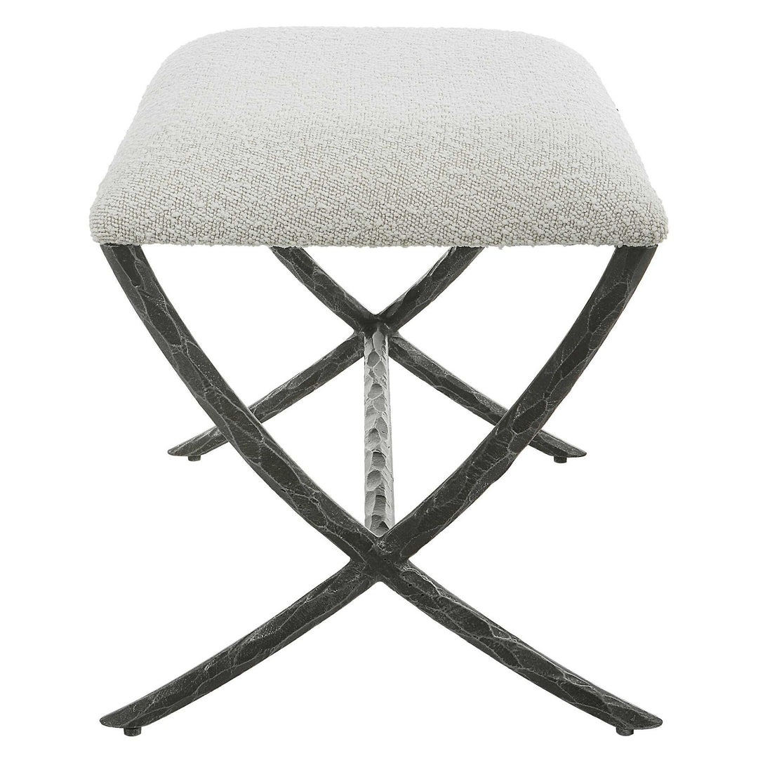 Brisby - Gray Fabric Small Bench