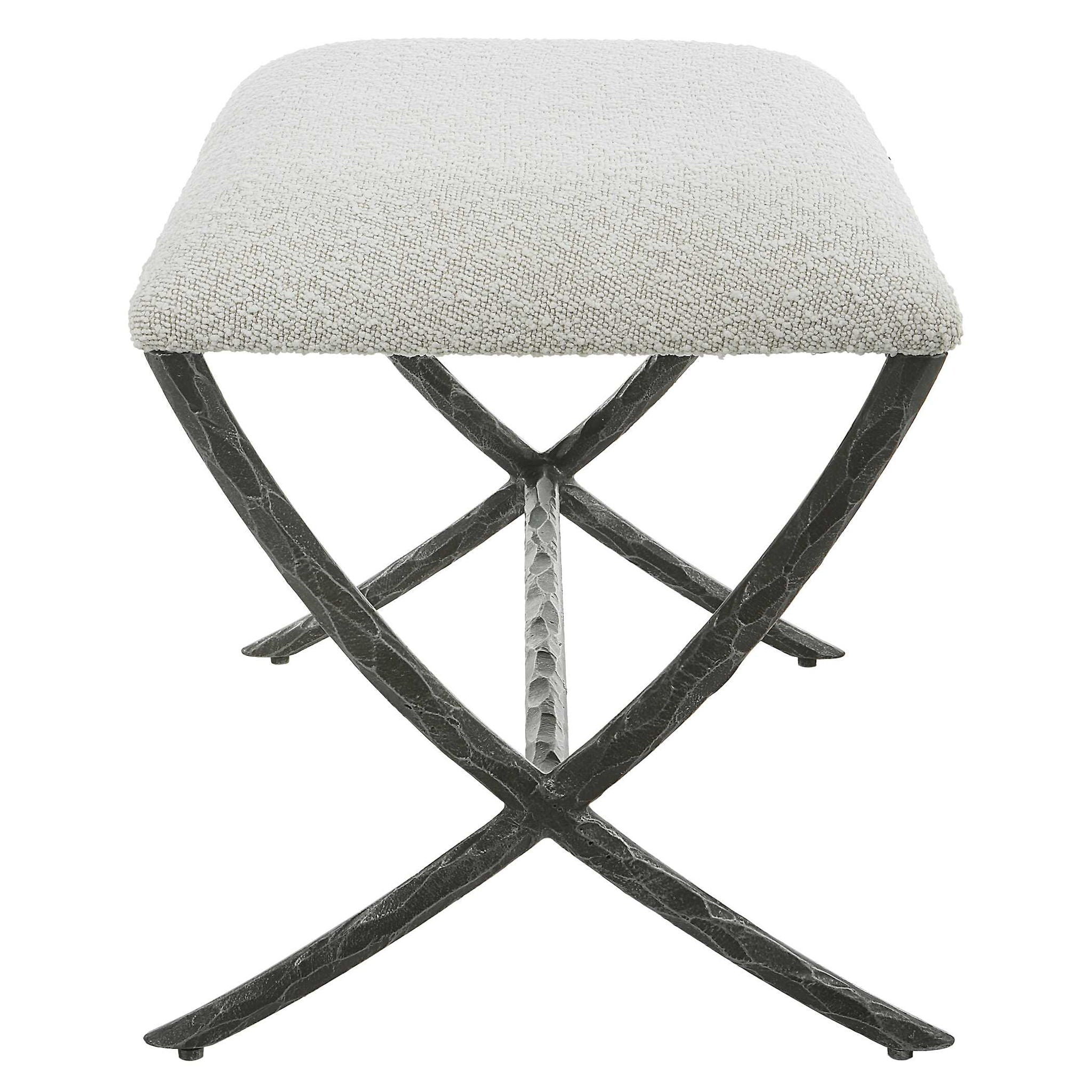 Brisby - Gray Fabric Small Bench