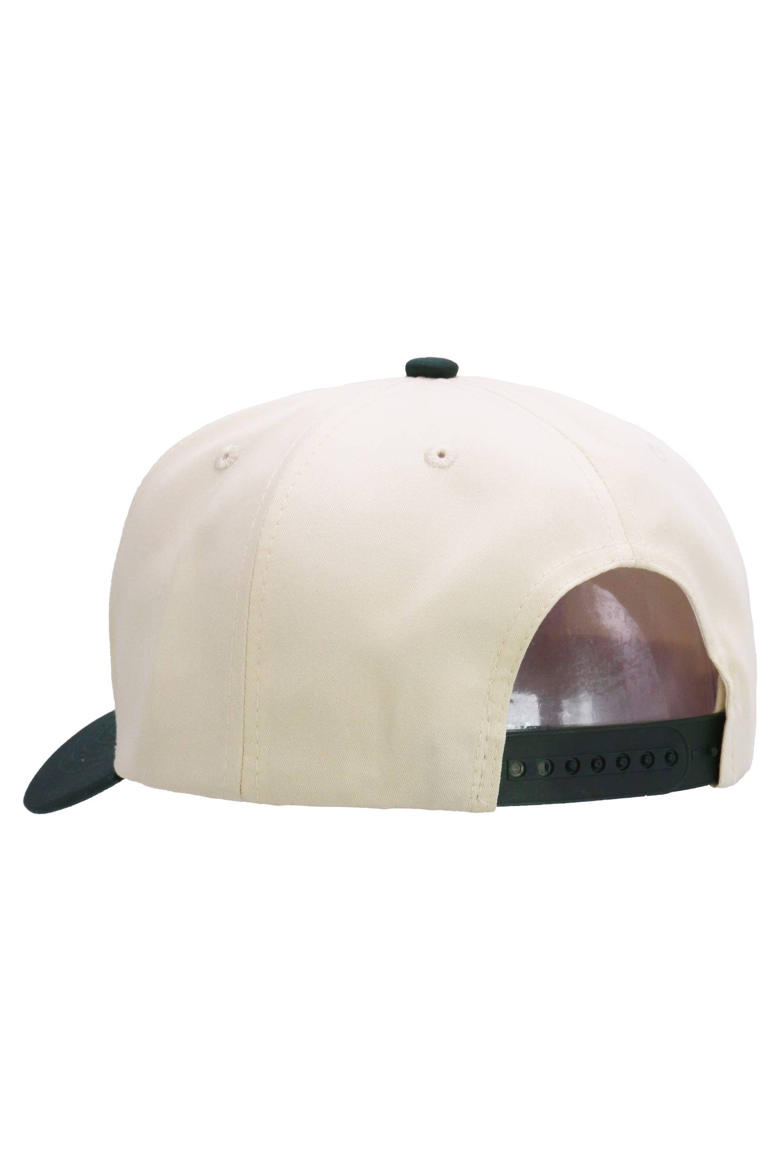 Two Tone Beige Upper Five Panel Baseball Cap: Beige/Black / One Size