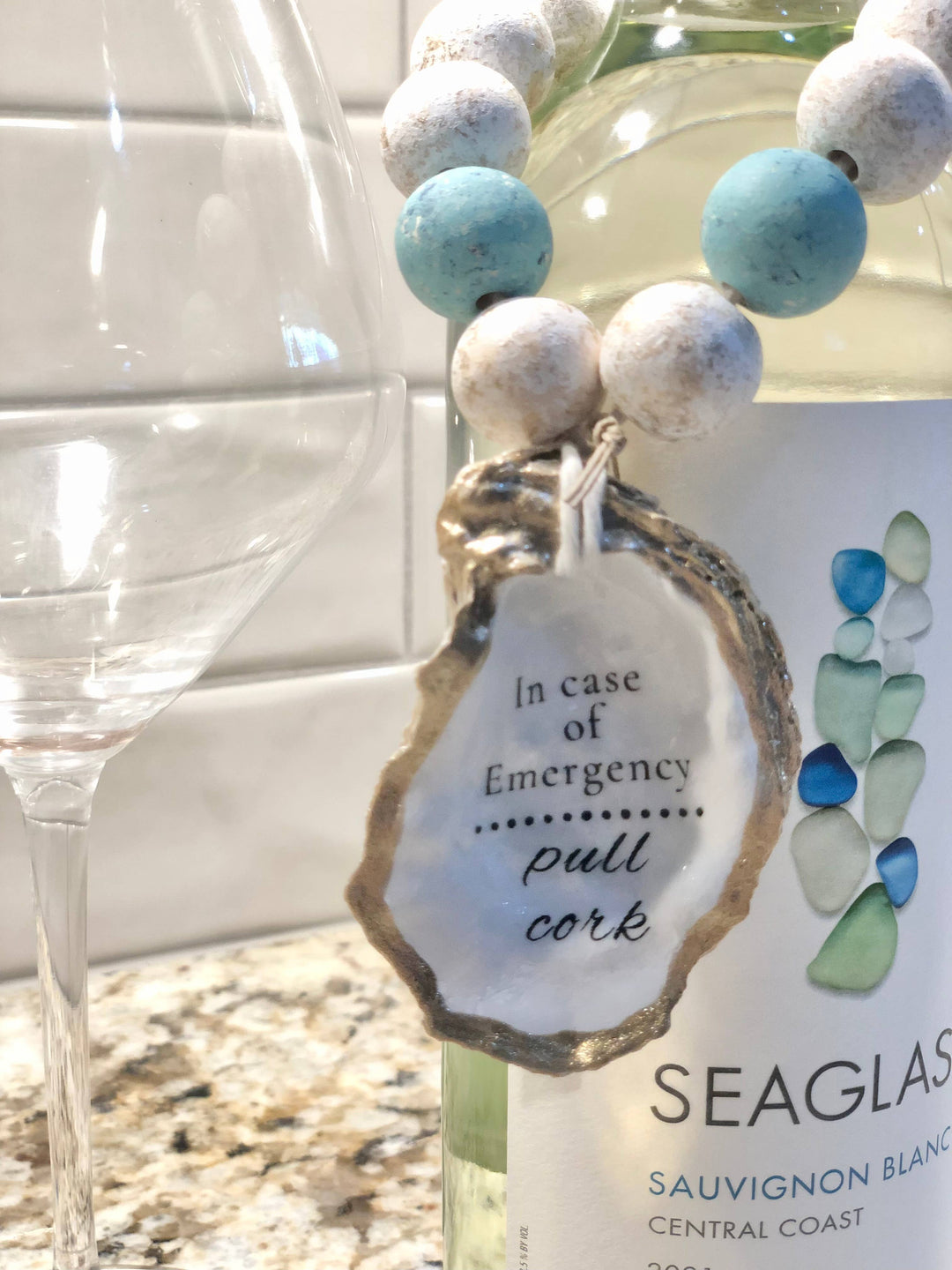 In Case of Emergency / Pull Cork - Beaded Bottle Charm