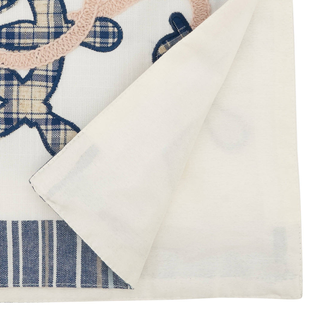 Helm and Anchor Runner: 14"x72" / Navy Blue