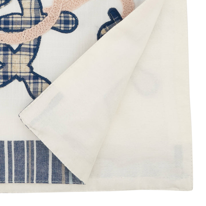 Helm and Anchor Runner: 14"x72" / Navy Blue