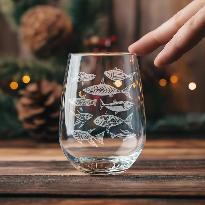 School of Fish Glasses: Stemless Wine