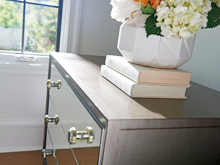 Ariana - Divonne Mirrored Nightstand - Dark Brown
