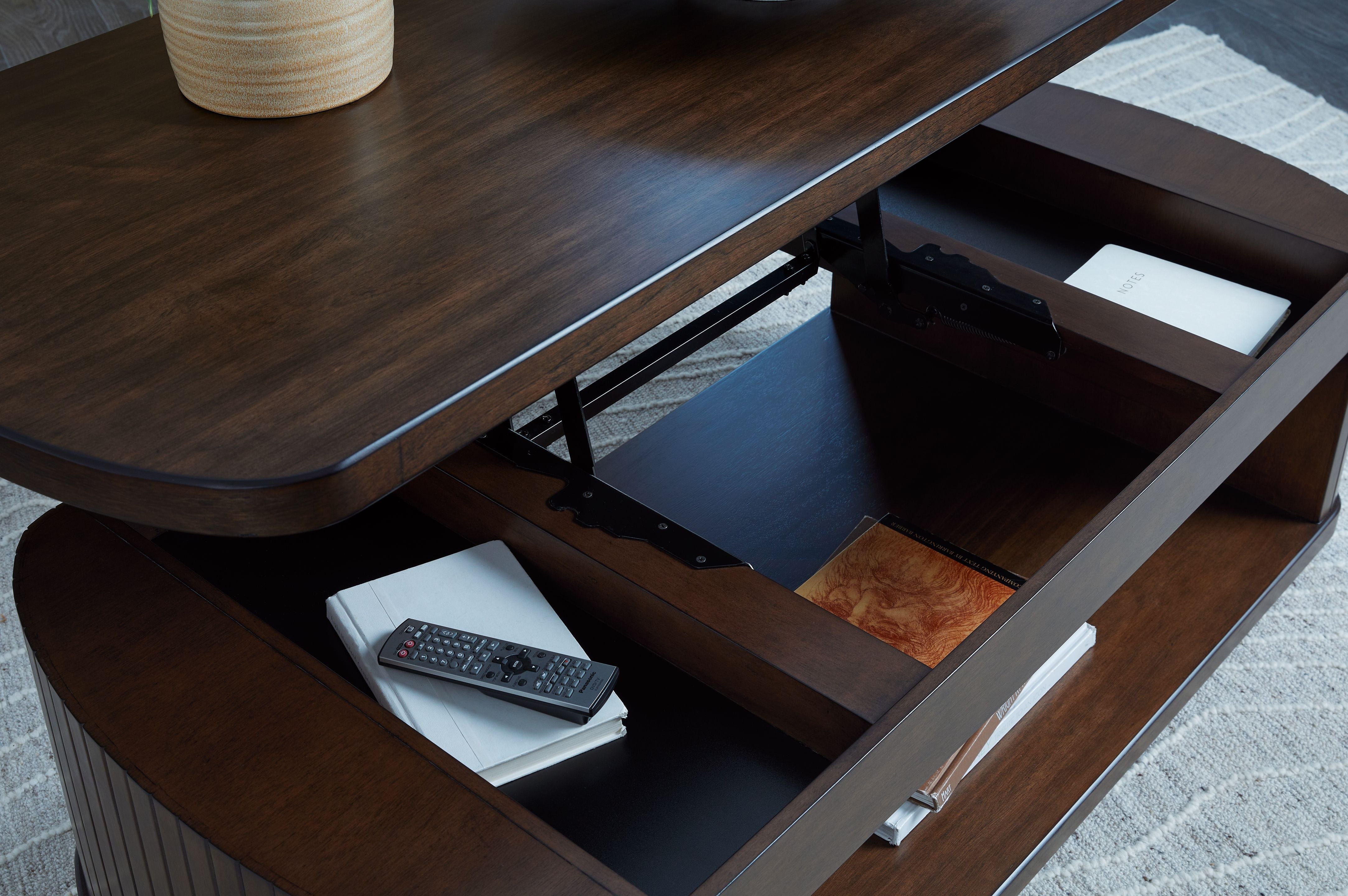 Korestone - Lift Top Cocktail Table - Dark Brown