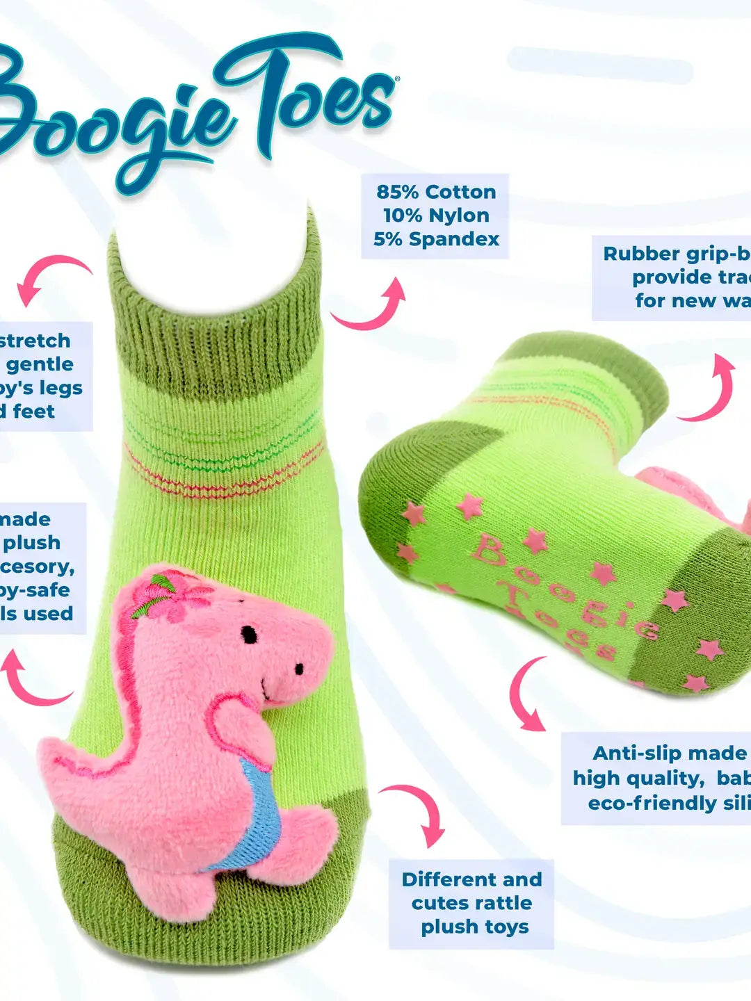 Baby Big Foot Boogie Toes Rattle Socks: 1 - 2 Y