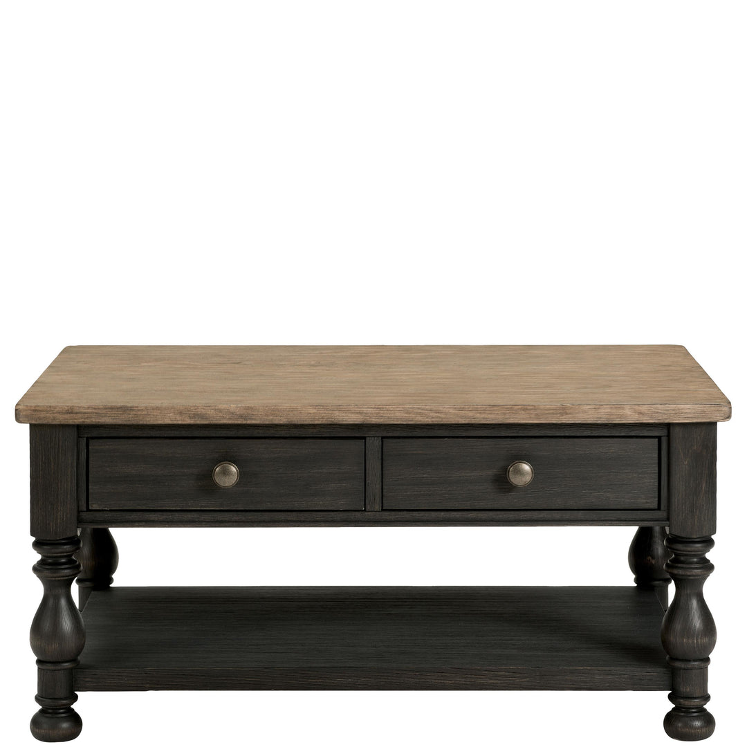 Barrington Two Tone - Rectangular Coffee Table - Antique Oak / Matte Black