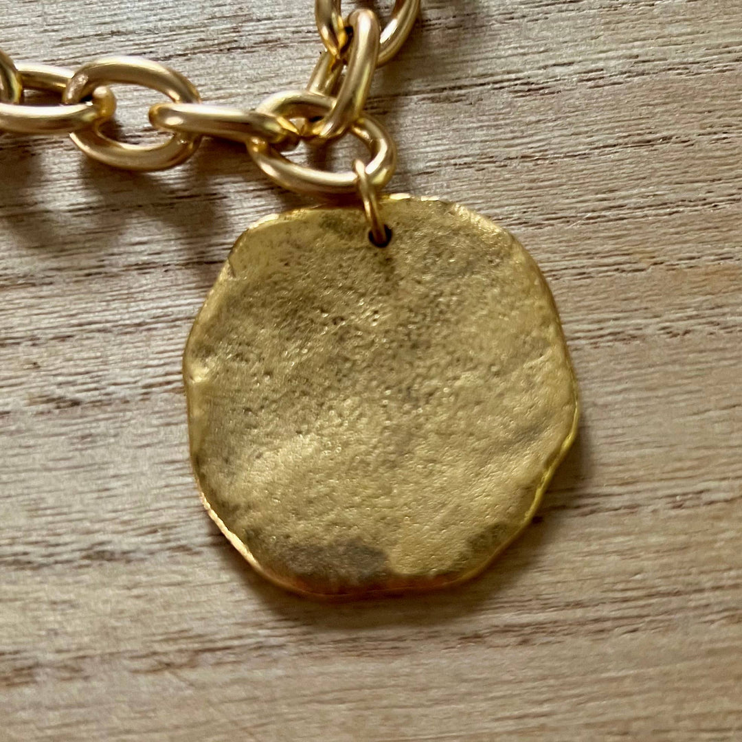 Hype Train gold medallion chain necklace