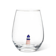 Lighthouse Icon Stemless Wine Glass-4.5"H(20oz)