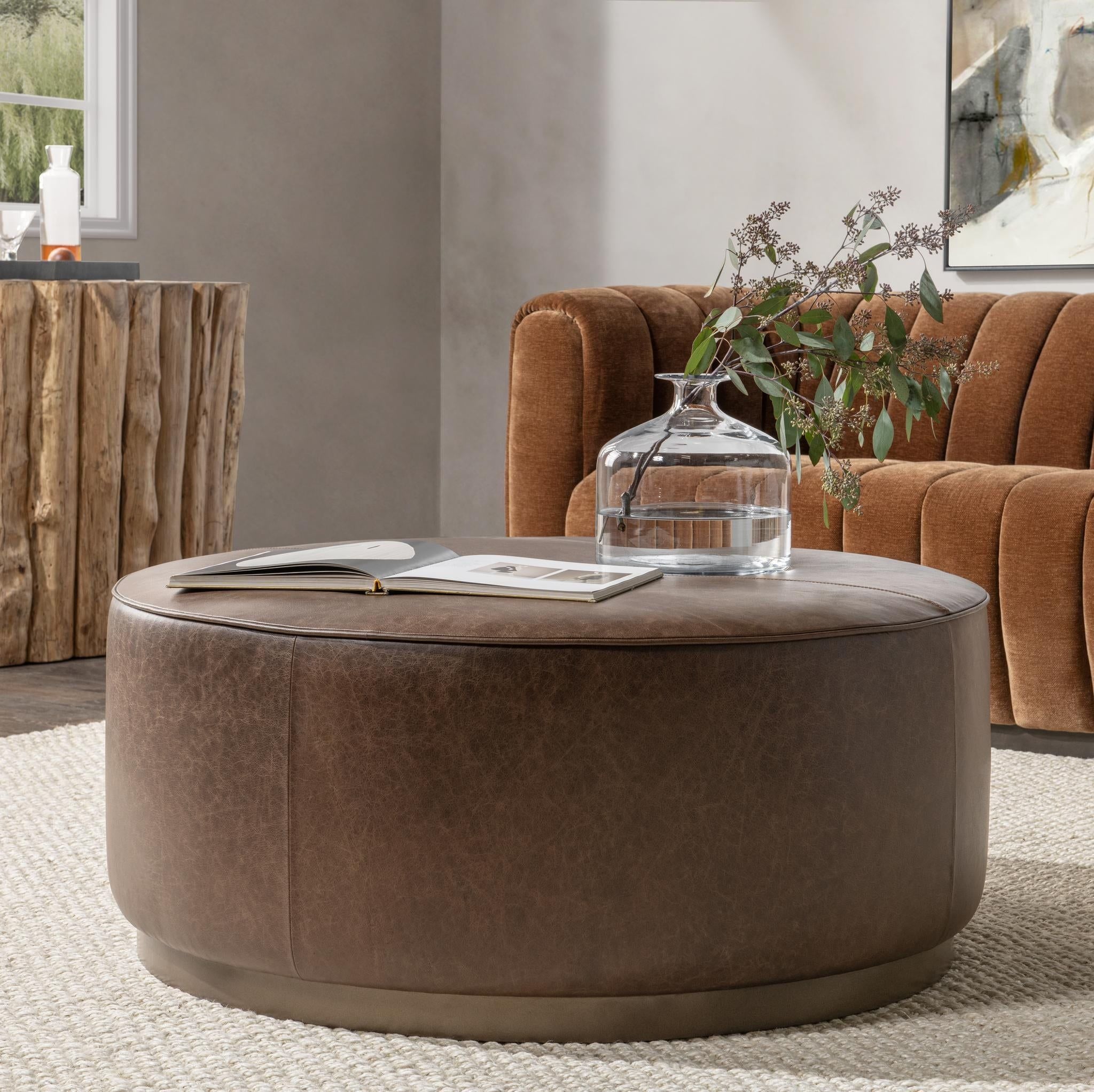 Clair - Leather Round Table