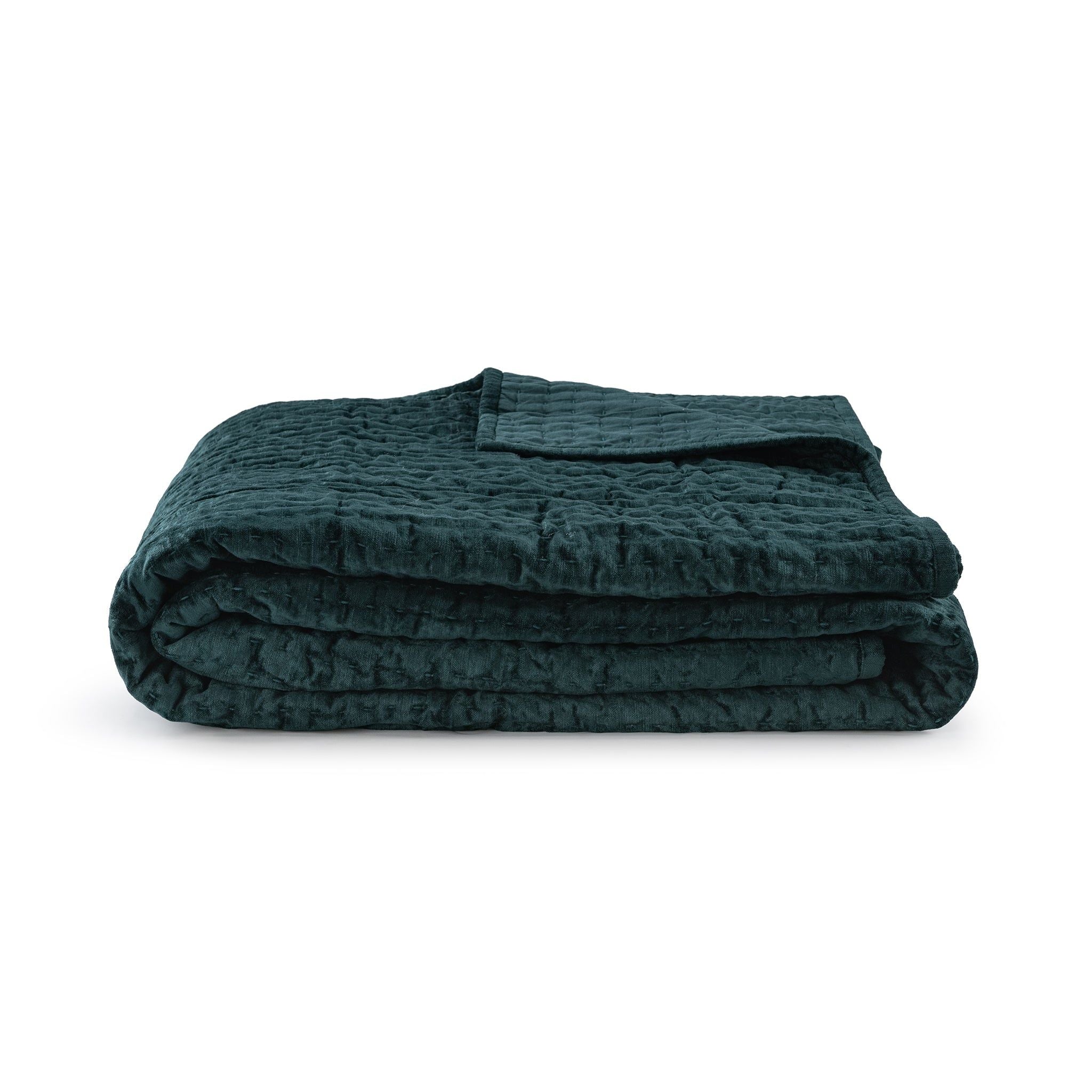 Bari - Velvet Quilt - Emerald