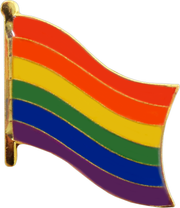 Enamel Pin - Flag - Gay Pride Rainbow Waving LGB