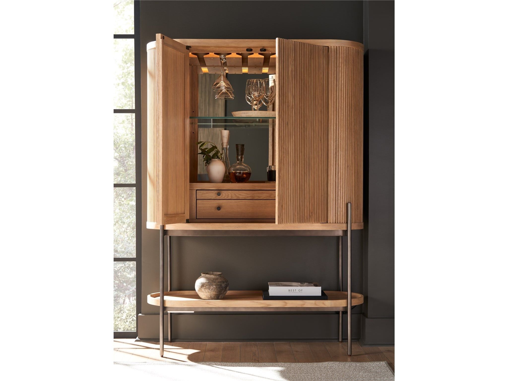 Modern - Linnea Bar Cabinet - Light Brown