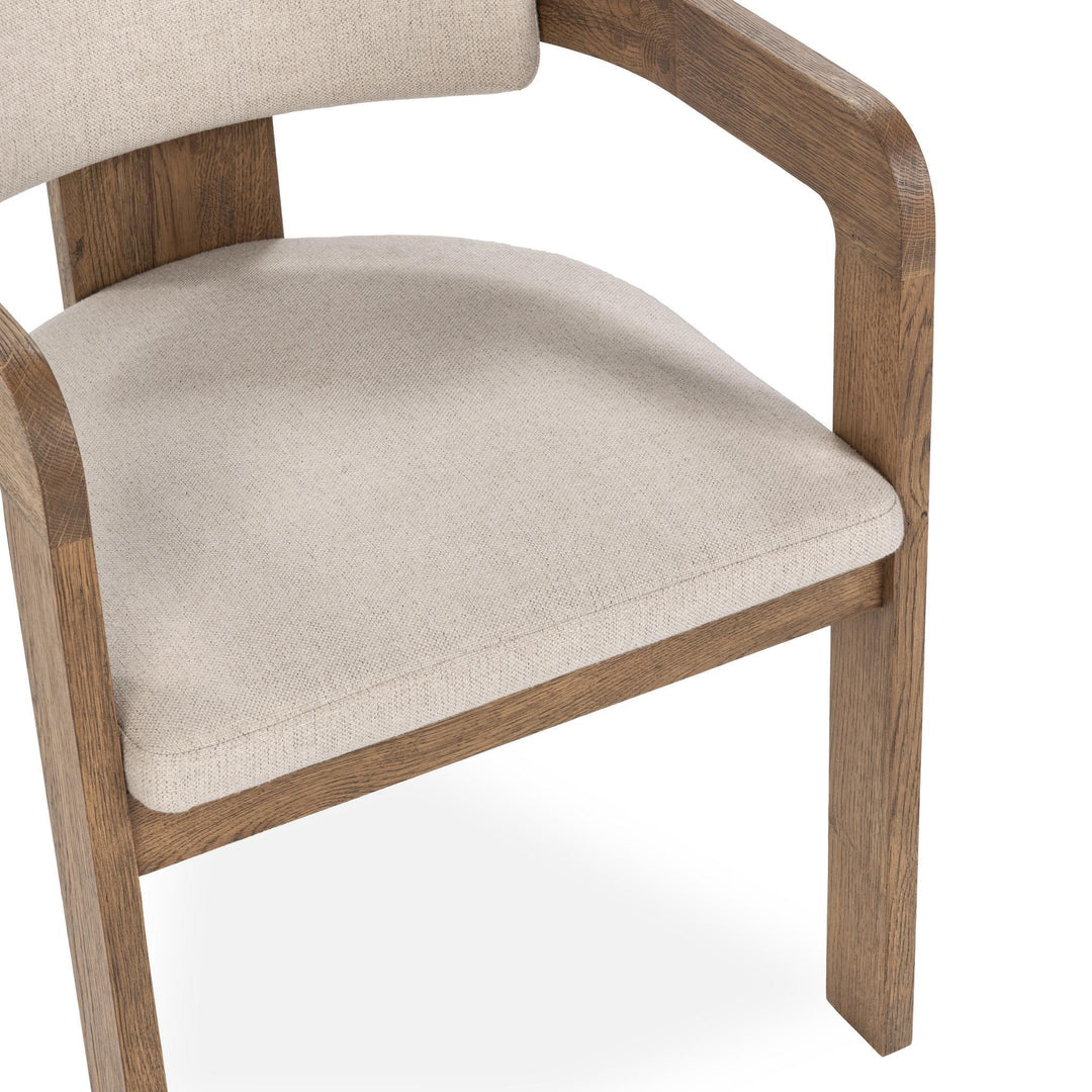 Labelle - Dining Armchair - Beige / Dark Brown