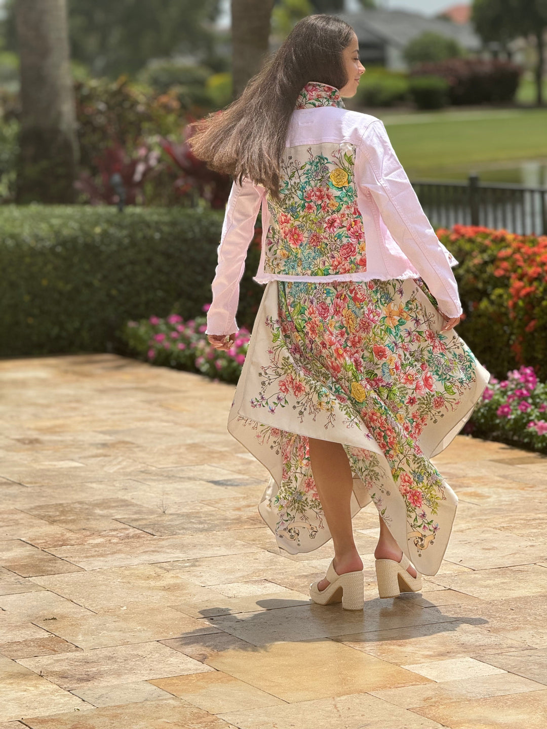 Silk Dress / Pink Bouquet