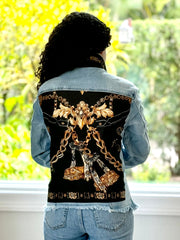 The Light Denim Jacket / Black and Gold