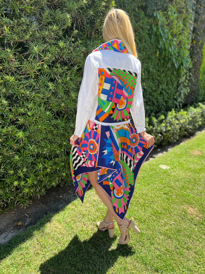 Silk Dress / Blue Pucci Colorful