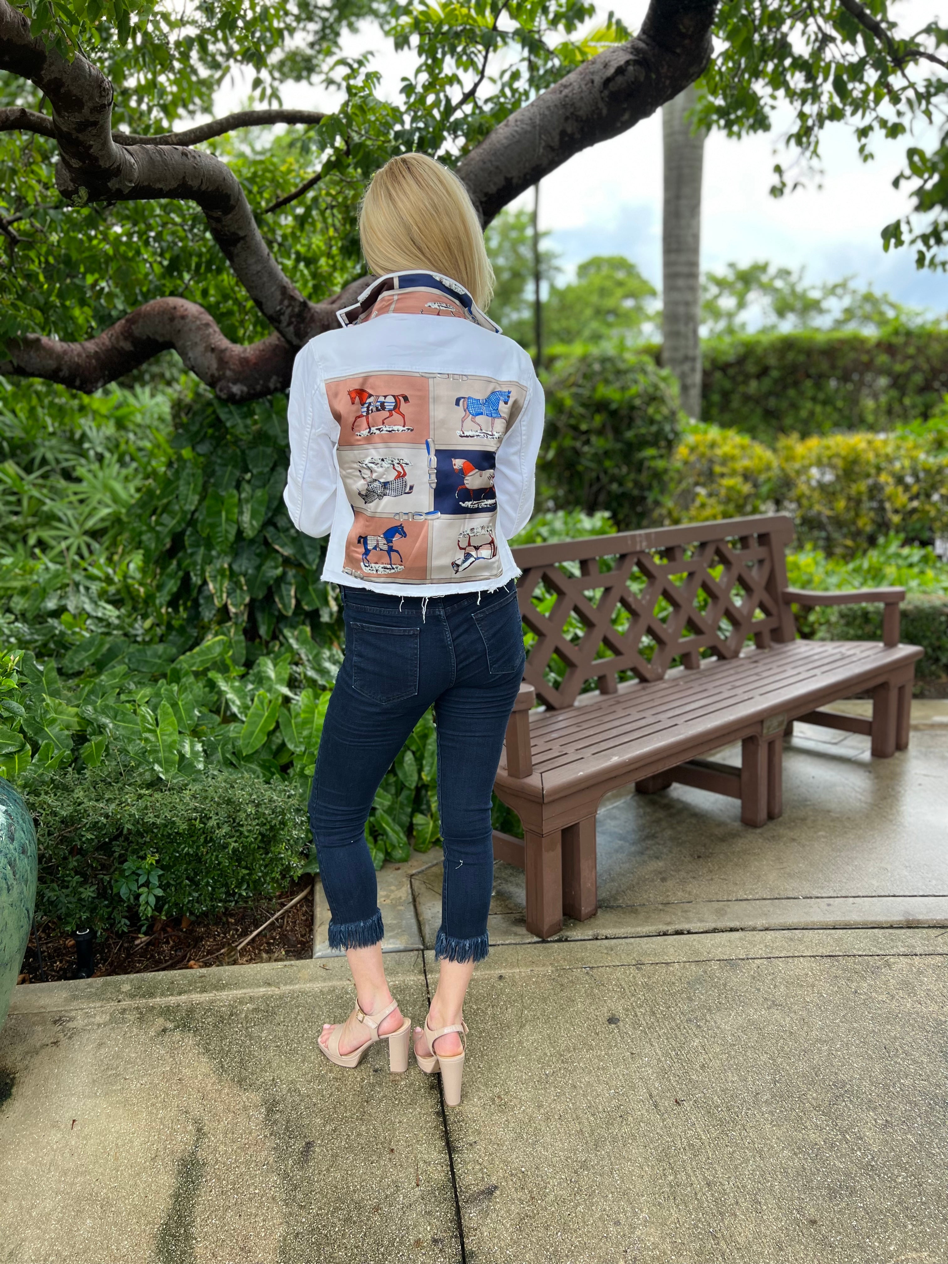 The White Denim Jacket / Designer Horse