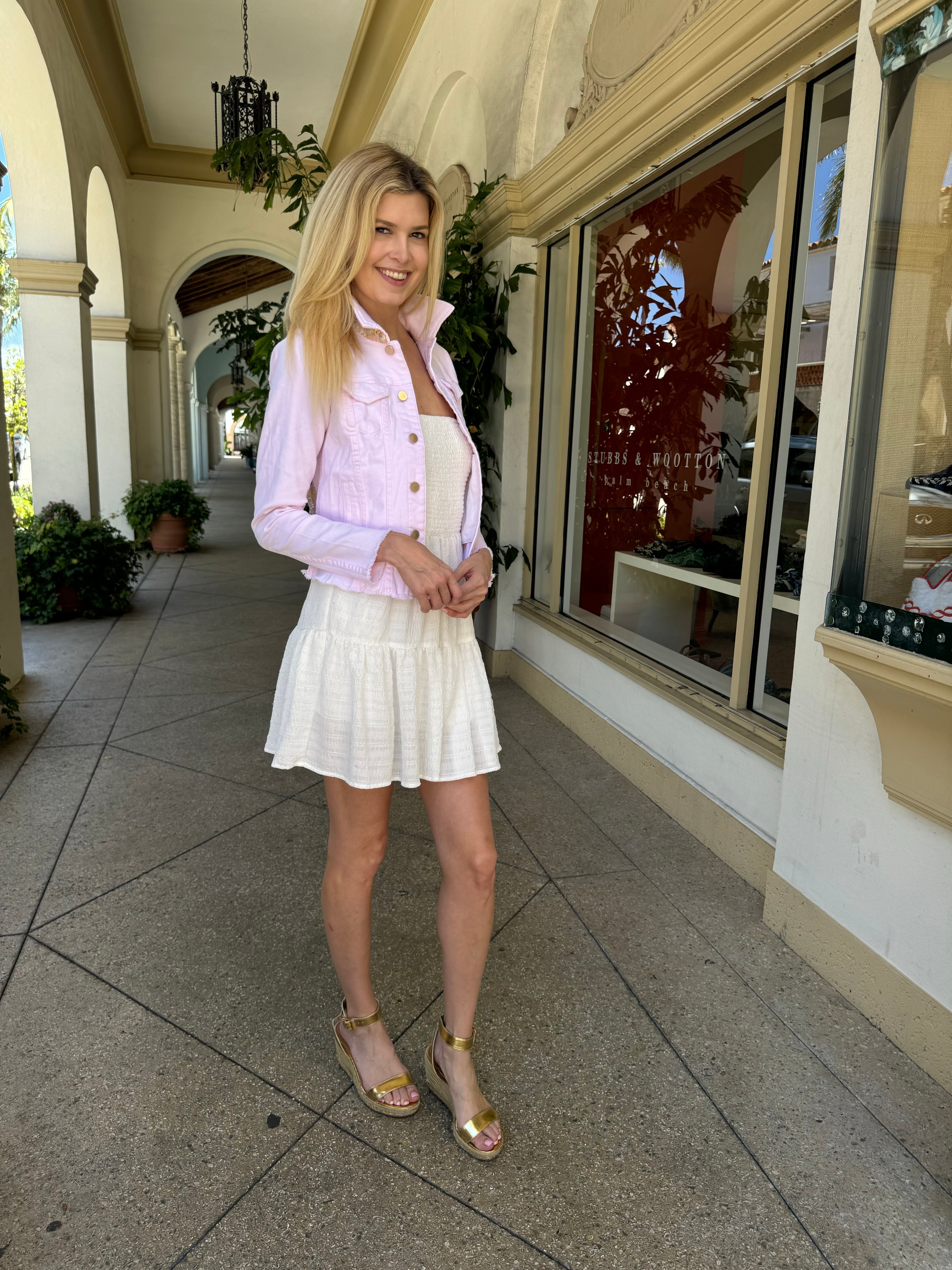 The Pink Denim Jacket / Adore Colorful Butterflies