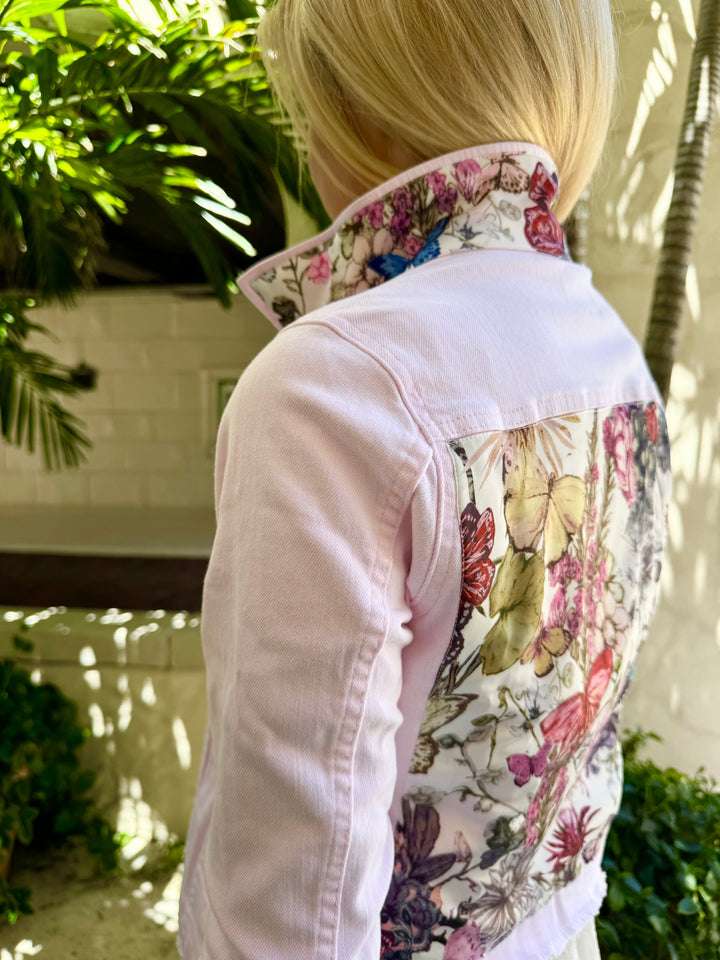 The Pink Denim Jacket / Adore Colorful Butterflies