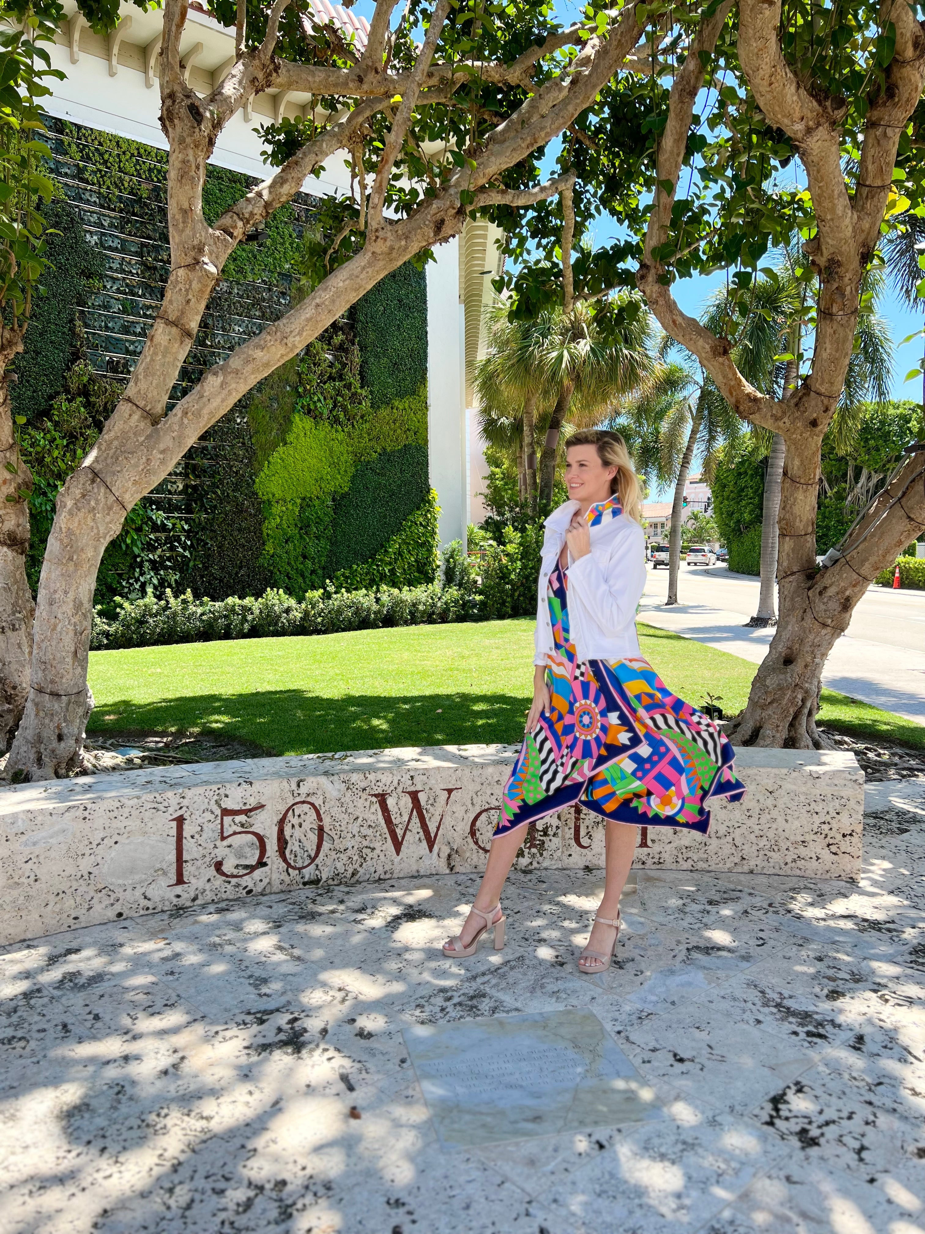 Silk Dress / Blue Pucci Colorful