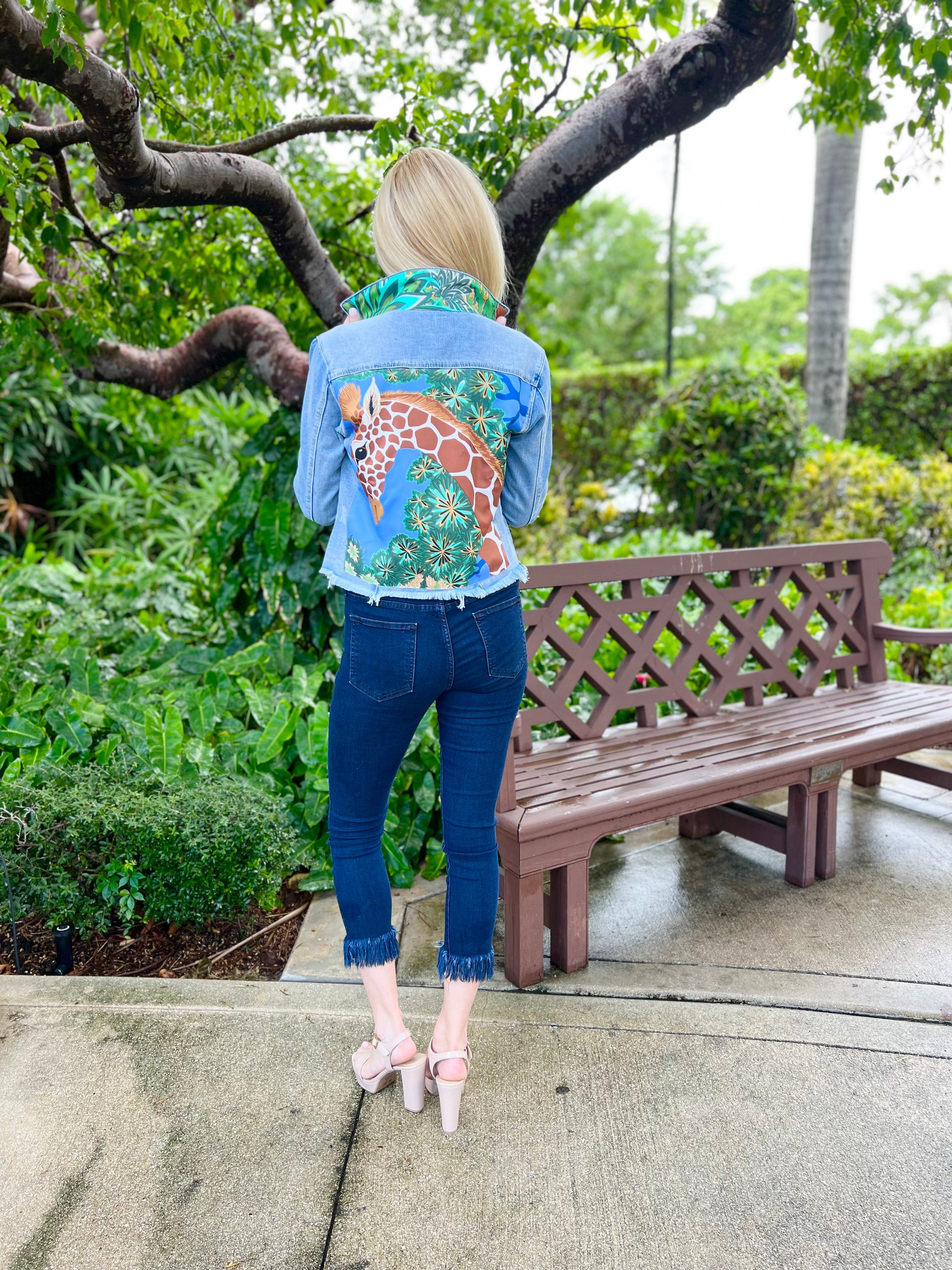 The Light Denim Jacket / Giraffe in the Garden
