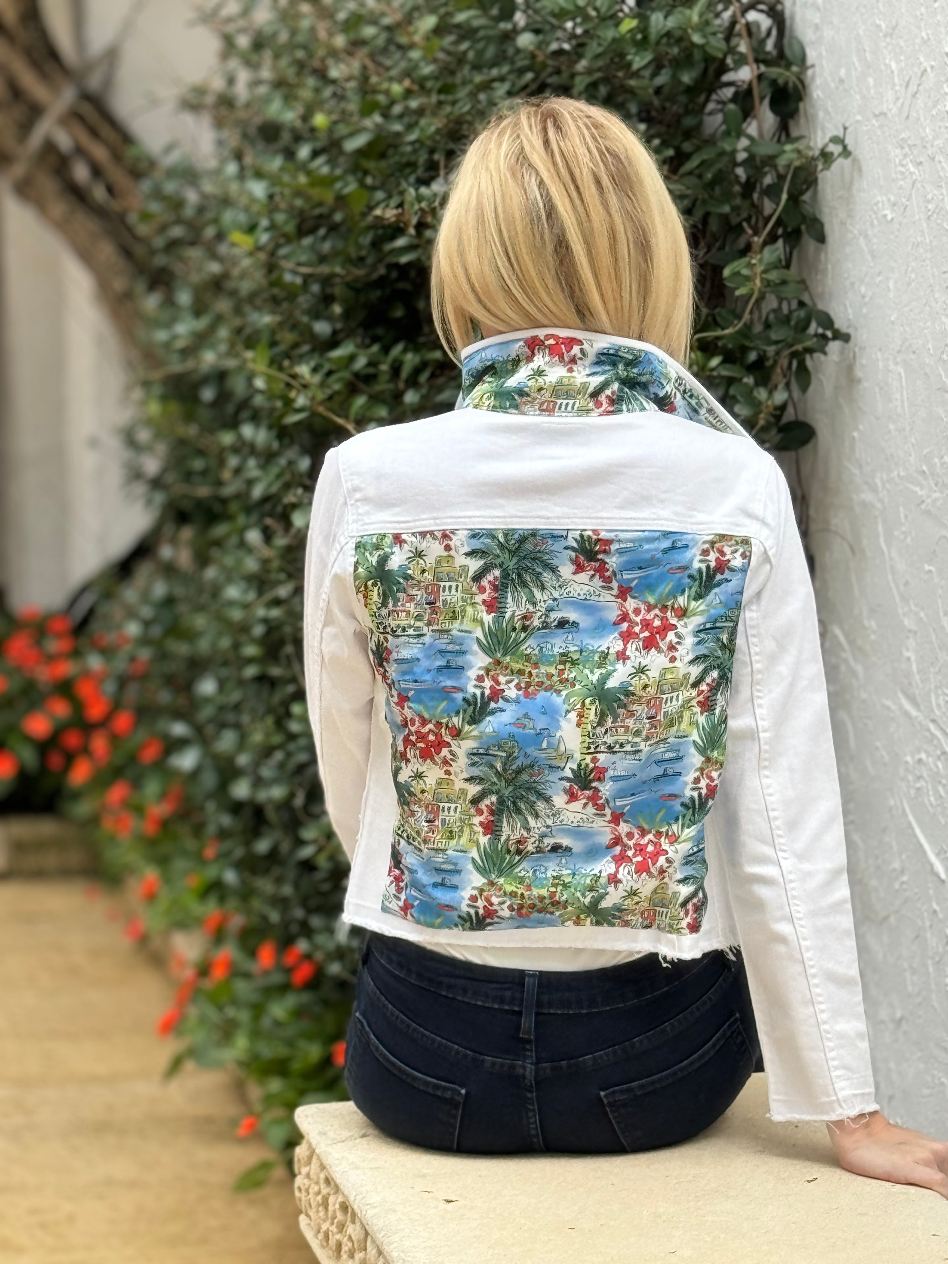 The White Denim Jacket / Tropical Island