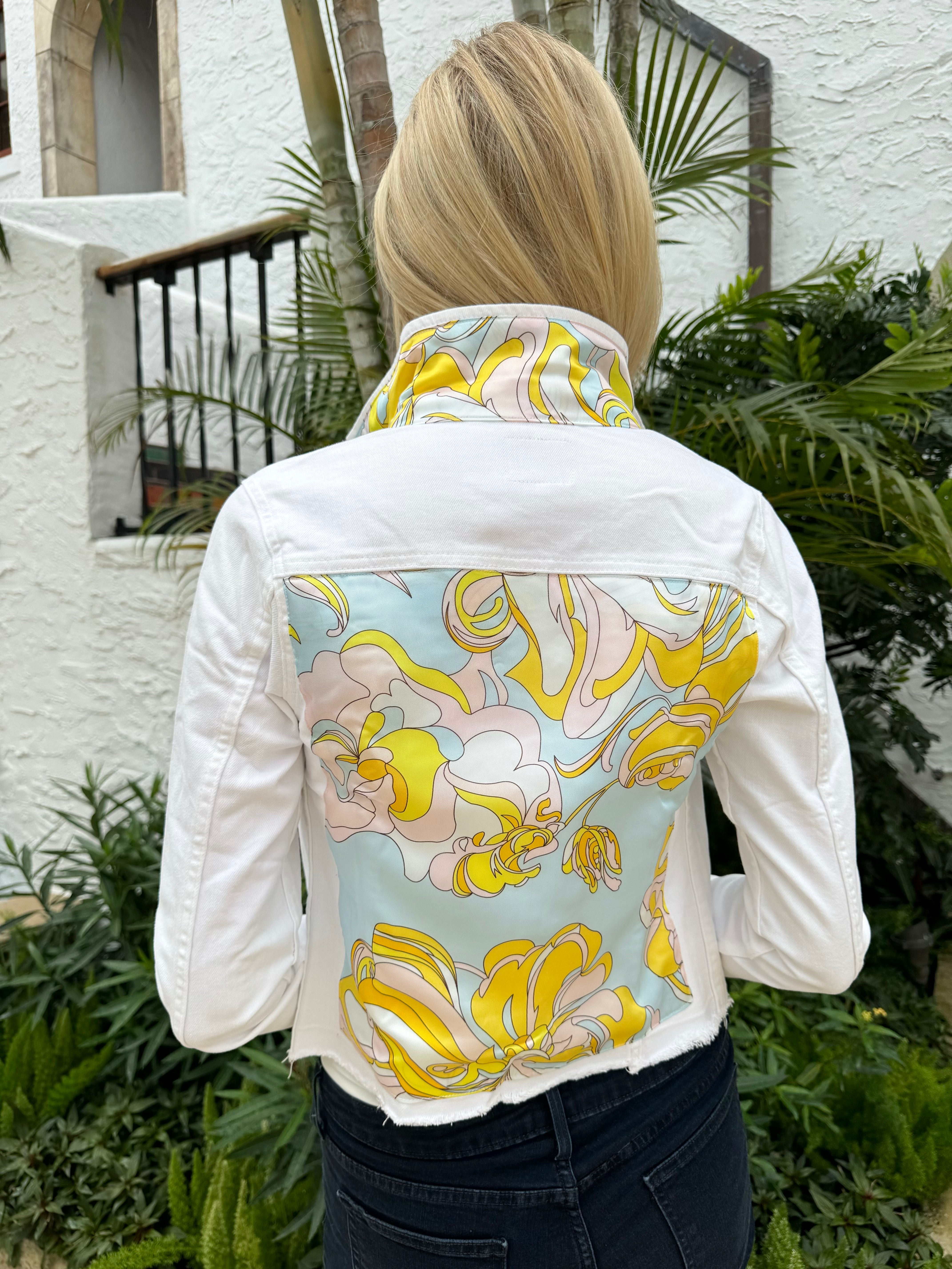 The White Denim Jacket / Pastel Pucci
