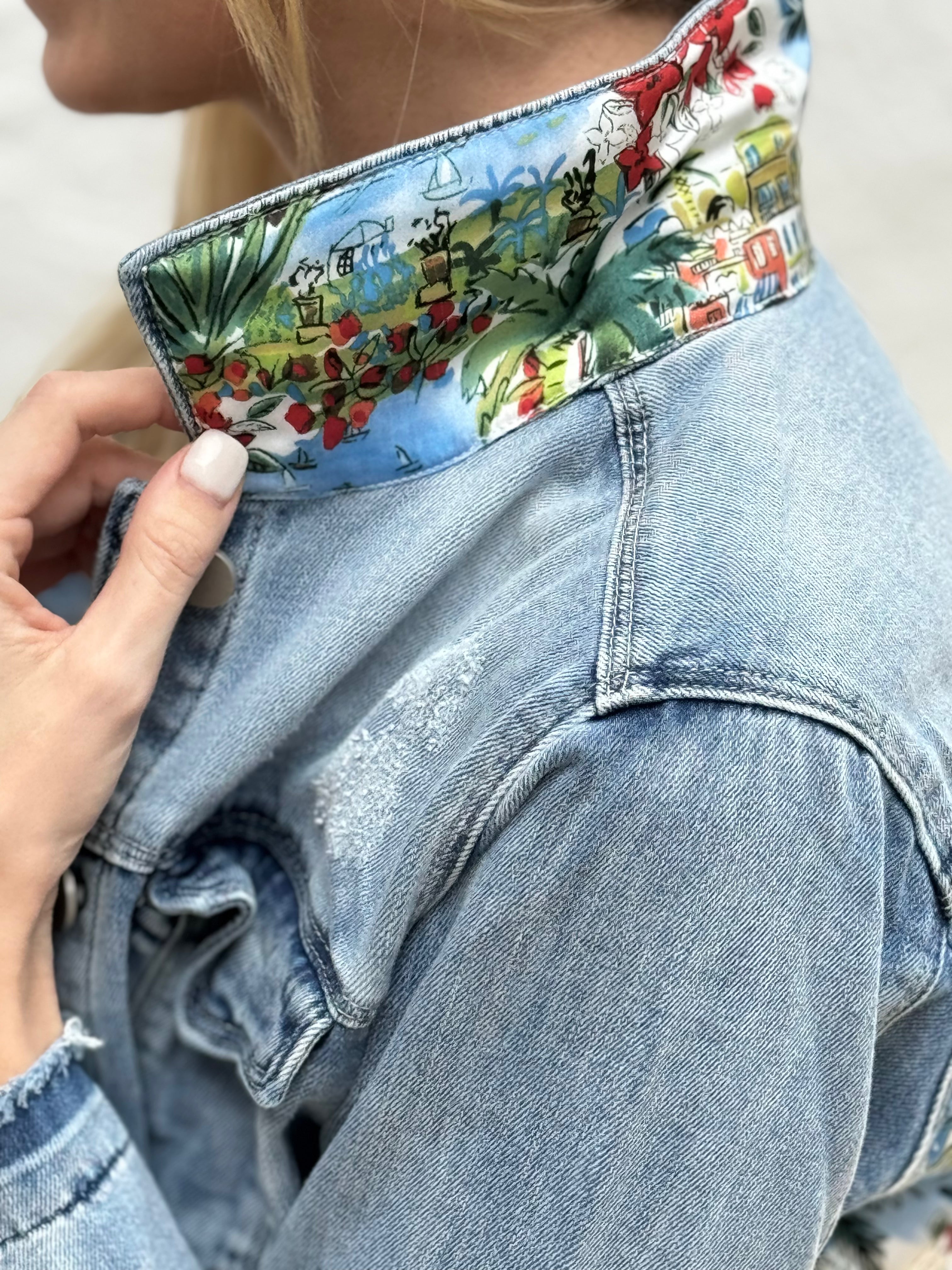 The Light Denim Jacket / Tropical Island