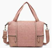 CHARLIE WOVEN BOSTON SATCHEL - PK