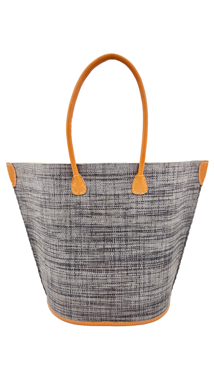 Sunburst Large Straw Tote Bag: Seafoam