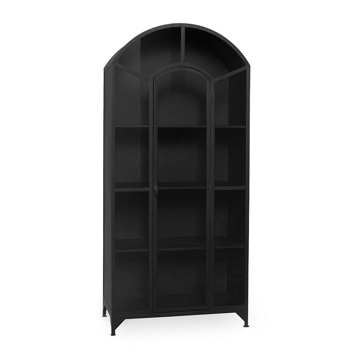 Lillo - Metal/Glass Single Door Cabinet - Black