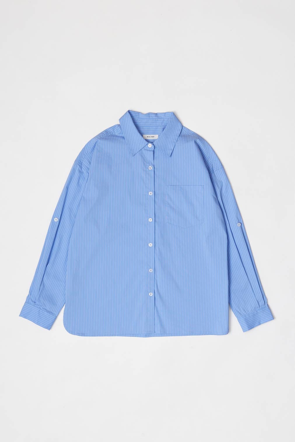 The Annalise Top | Pinstripe Button-Down Top: BLUE/WHITE / MEDIUM