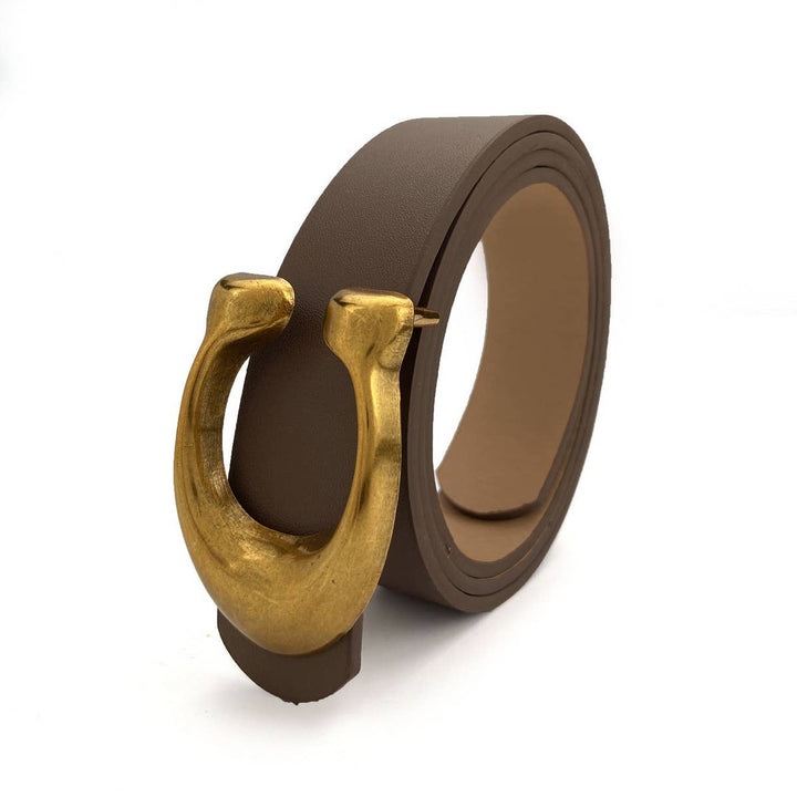 WOMEN FASHION RETRO U-BUCKLE BELT_CWABE0136: Brown / (OS) 1