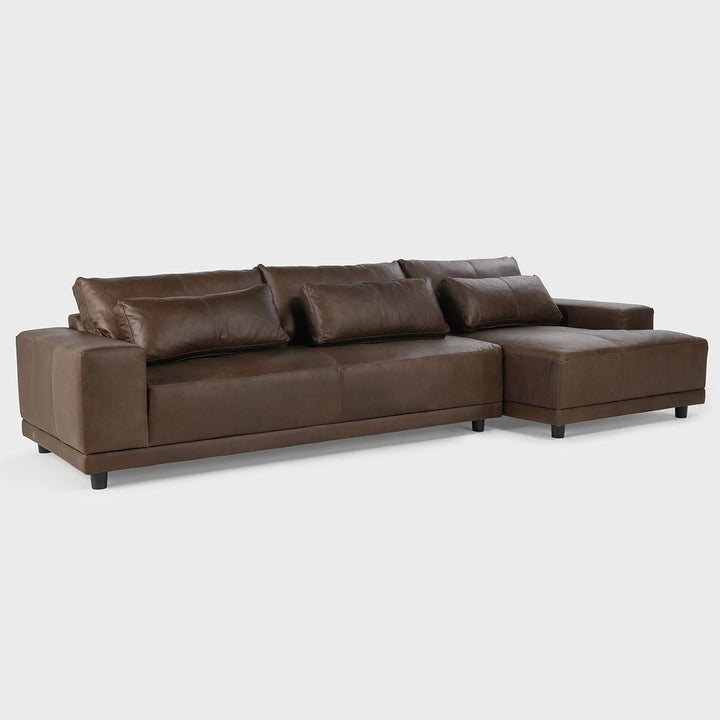 Hauser - Leather Sectional With RAF Chaise - Espresso MX