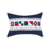 Coastal Nautical Flag Throw Pillow