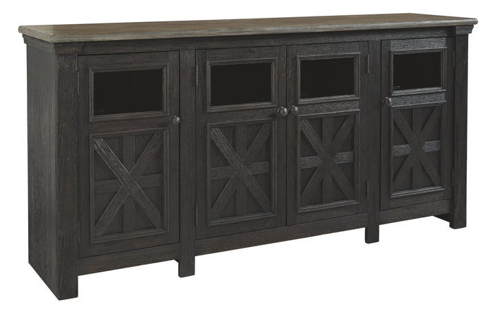 Tyler Creek - Black / Gray - Extra Large TV Stand