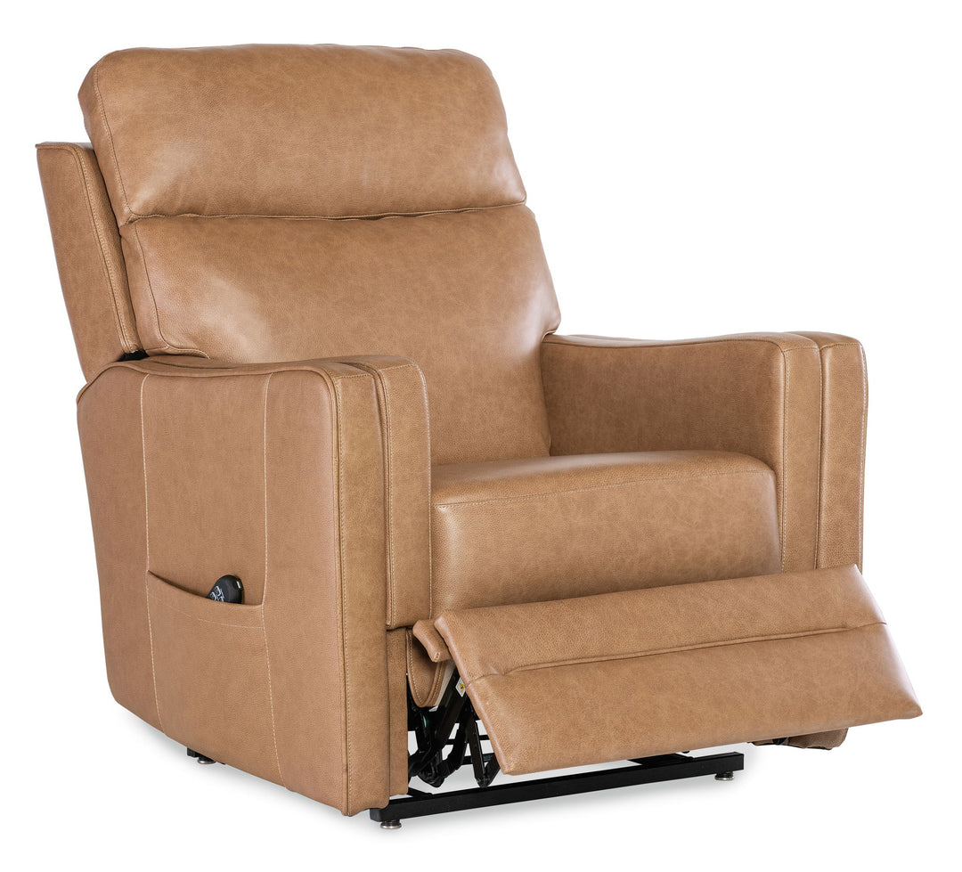 Thyme - Power Recliner With Power Headrest, Lumbar, and Lift - Light Brown