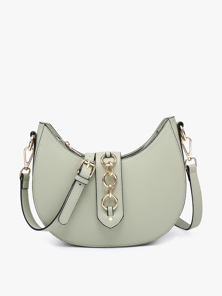 EH2450 Euphemia Half-Moon Crossbody w/ Metal Ring: Off White