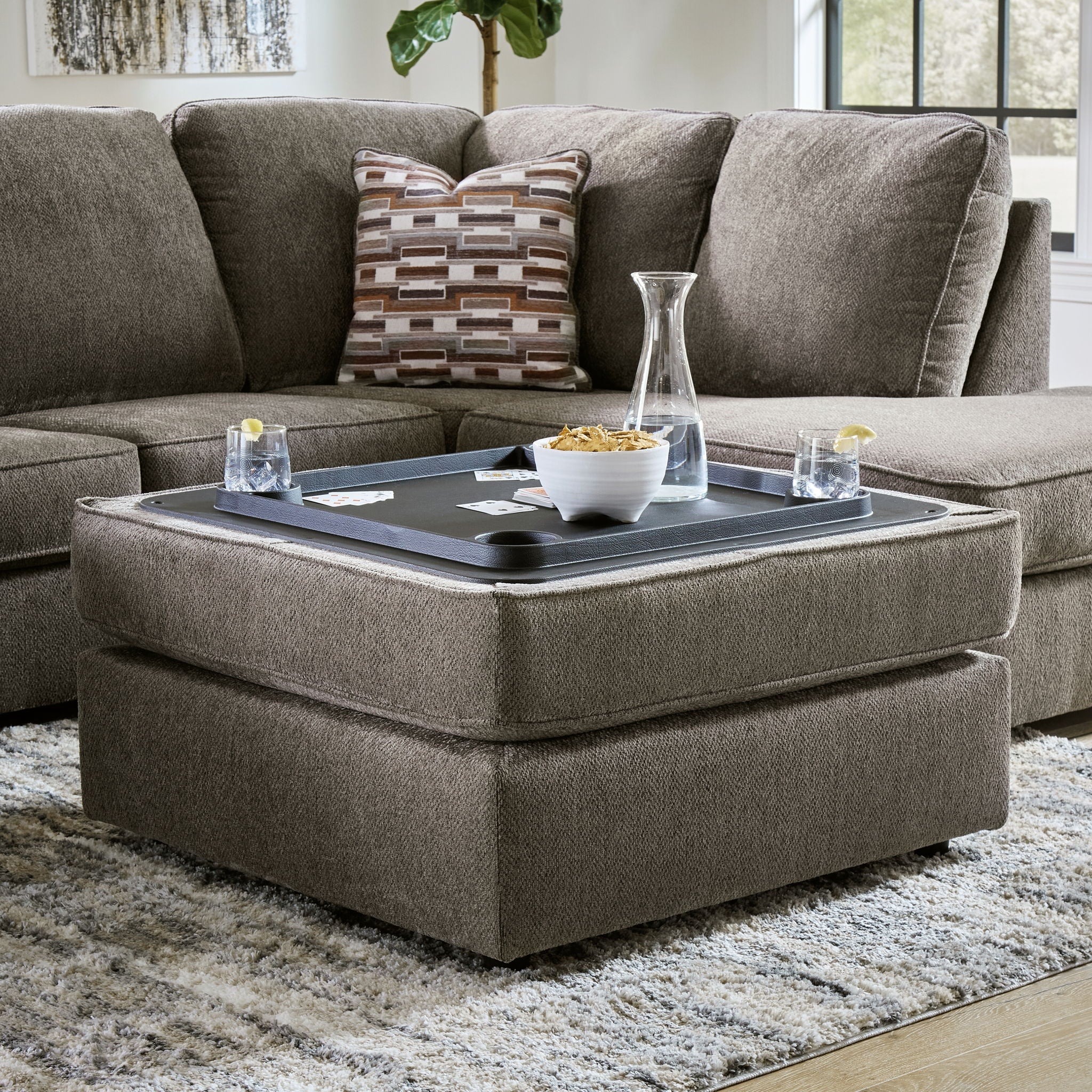 O'Phannon - Ottoman With Storage - Putty