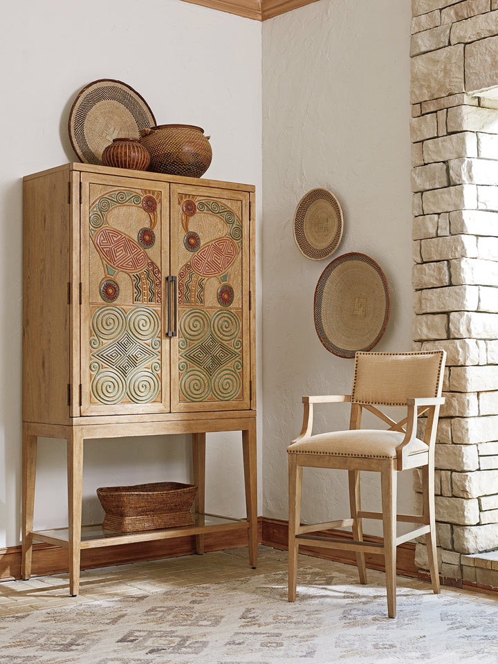 Los Altos - Cameroon Bar Cabinet - Light Brown
