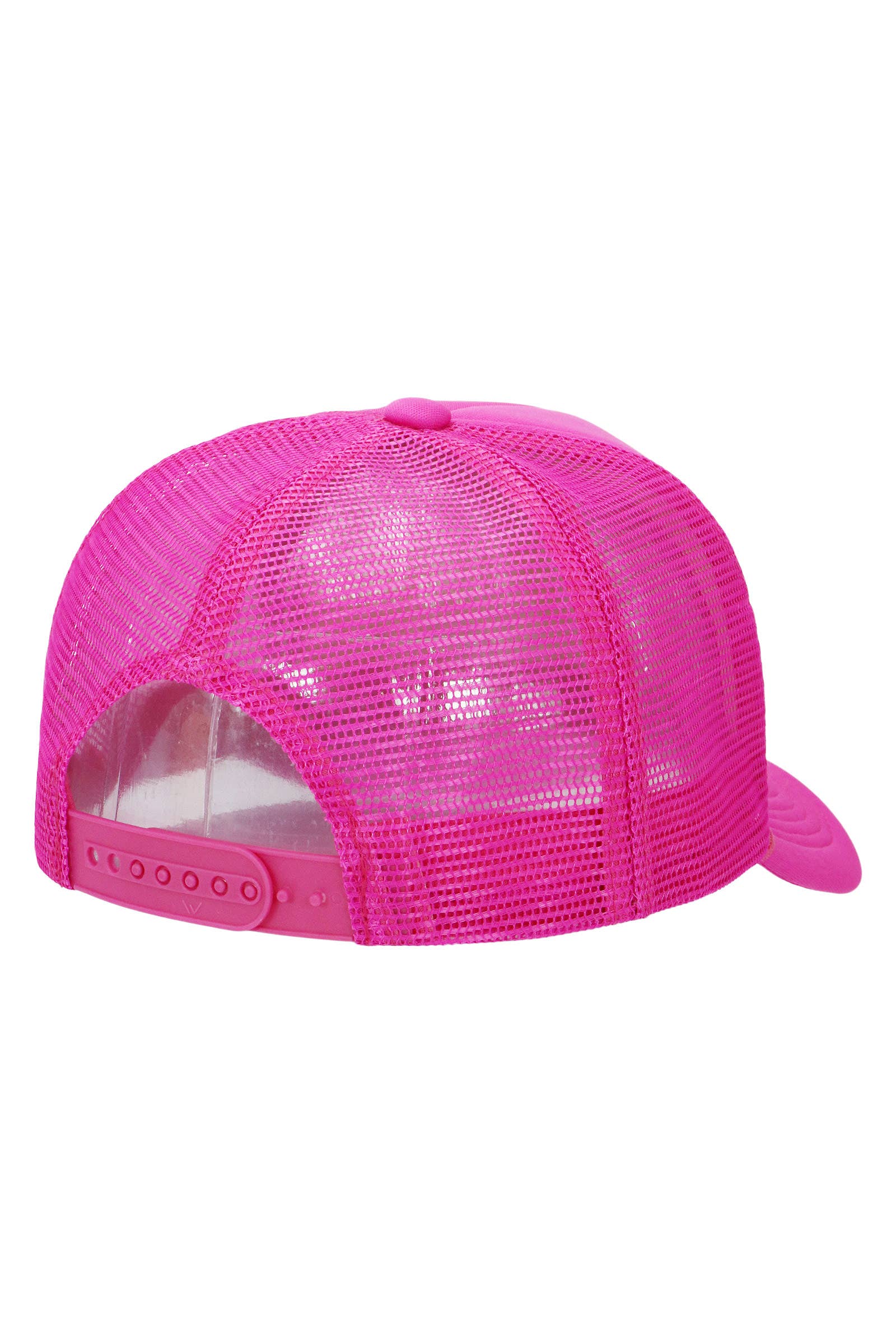 Solid Five Panel Foam Trucker Hat: PINK / ONE SIZE