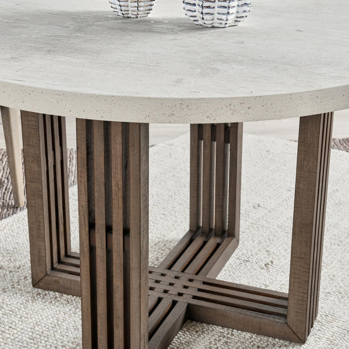 Aspen - Round Dining Table - Distressed Brown/Antique White